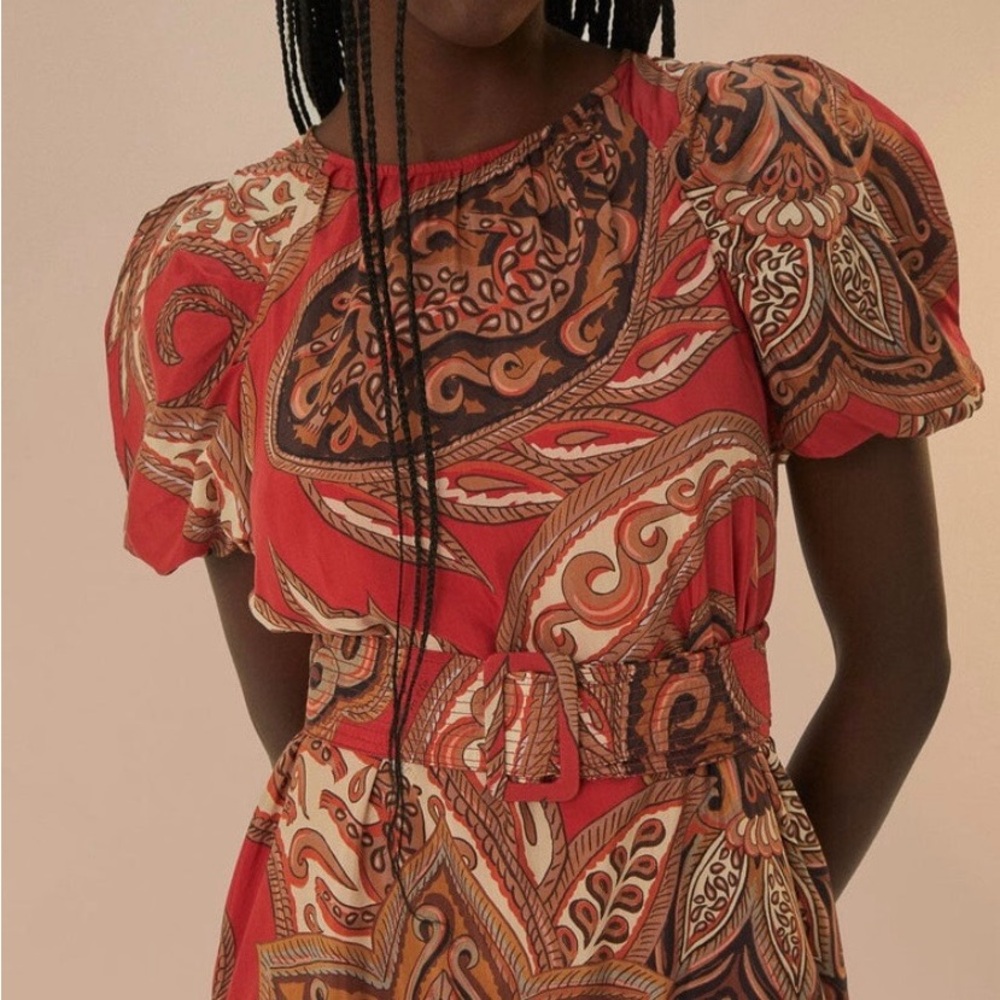 FARM Rio Puff Sleeve Mini Sundress - Picture 2 of 6